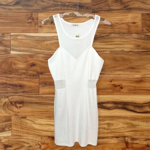 Arden B Dresses & Skirts - NWT Vintage Y2K Arden B. White Mesh Cut Out Bodycon Mini Dress FREE SHIPPING